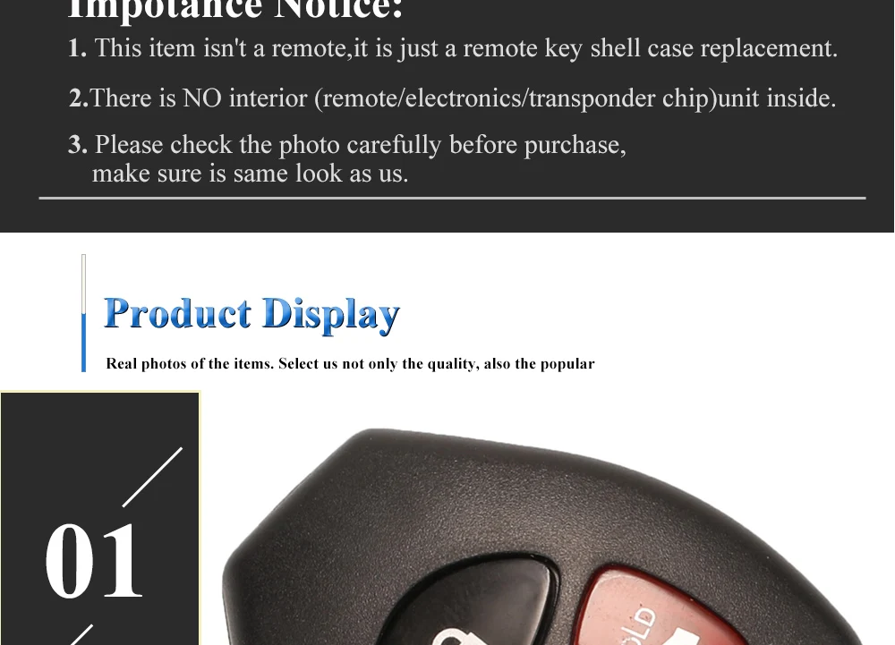 Keyforkess 10pcs 2/3/4 pulsanti telecomando per auto portachiavi Shell FOB per Toyota Camry Corolla Avalon Venza No blade 10 Keyforkess 10pcs 2/3/4 pulsanti telecomando per auto portachiavi Shell FOB per Toyota Camry Corolla Avalon Venza No blade - H200edf02d3b04670a104704ecea7b810Y