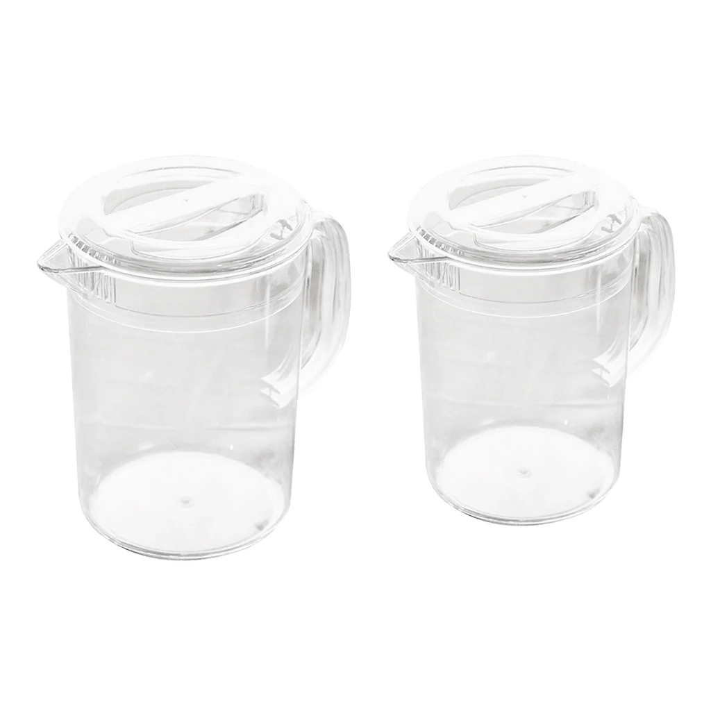 2 Pack Of Plastic Water Pitcher With Lid, Hot And Cold Water Jar For Water, Ice Tea Juice Container, 2L+1.5L
