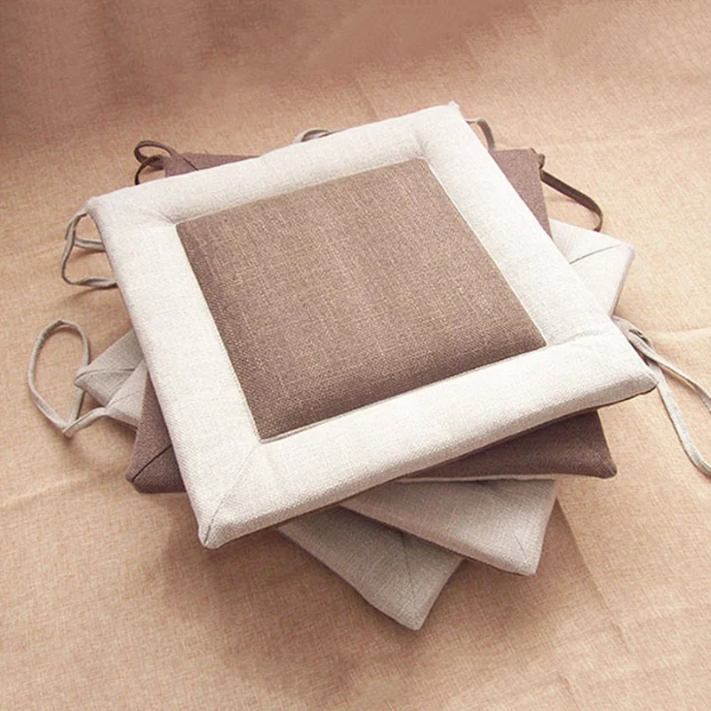 Linen Tatami Cushion Japanese Patchwork Pad Office Garden Back Sofa
