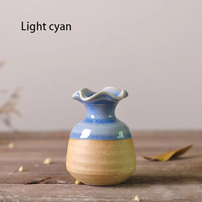 Винтажная Маленькая ваза с лепестками из керамики ручной работы гидропонная