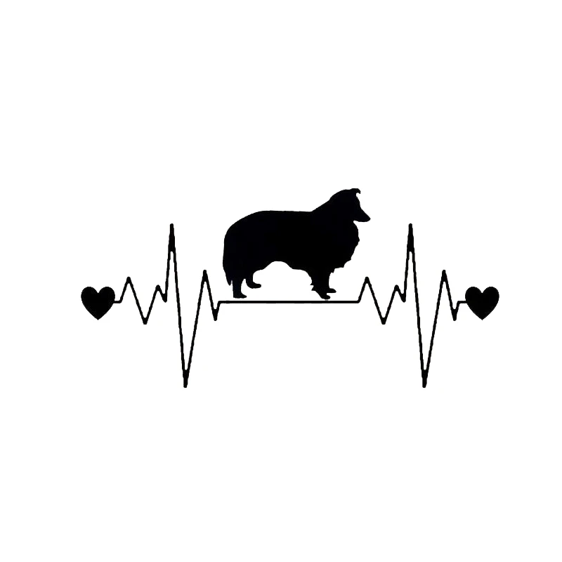 20,3 см x 9,8 см шелти сердцебиение спасательный круг автомобиля Наклейка Shetland овчарка