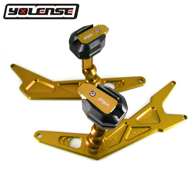 Gold Для KAWASAKI NINJA250 NINJA300 NINJA 250 300 2013- Мотоцикл с ЧПУ Рамка слайдер Краш-Накладка защита от падения - Цвет: Gold