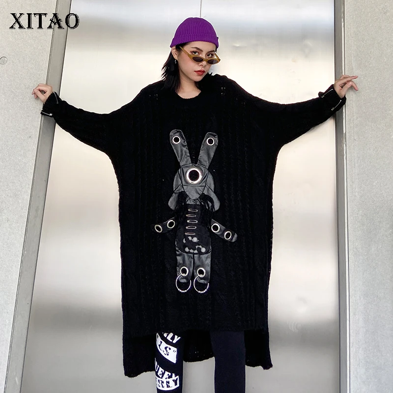 XITAO необычное Повседневное трикотажное платье с героями мультфильмов для женщин