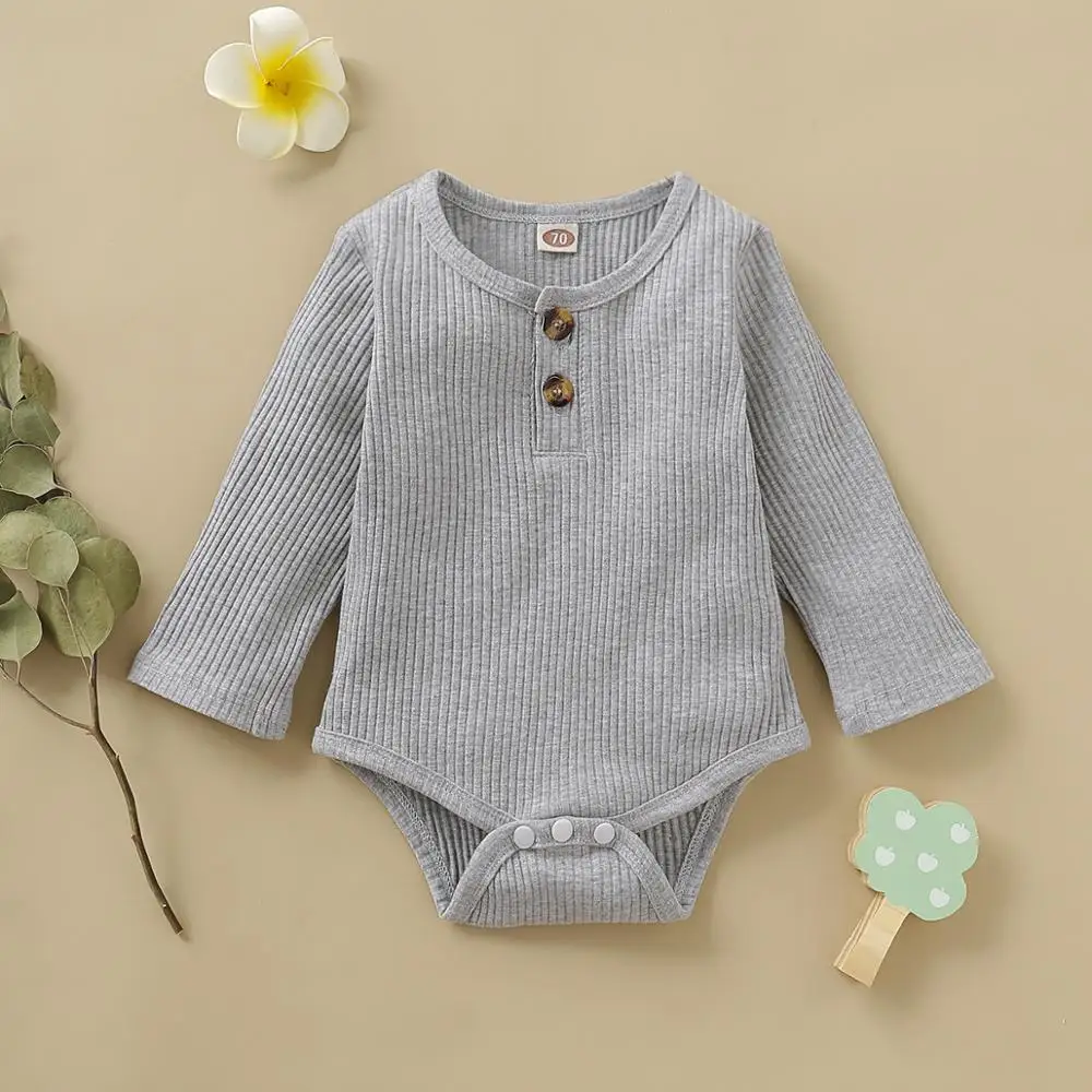 Baby Bodysuits Brand Newborn Girls Clothes Fashion Solid Long Sleeve Inant Bebes Body Onesie Tops 0-18 Months Children Jumpsuits