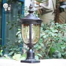 Открытый водонепроницаемый черный алюминиевый стеклянный тент ландшафтное освещение светильник современный европейский фонарь для сада столб торшер на Распорке