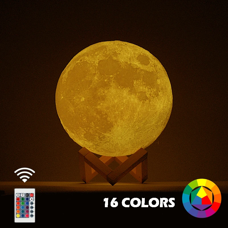 Tanie Nowy Dropship lampa wydruk 3D księżyc kolorowe zmień dotykowy Usb Led lampka sklep