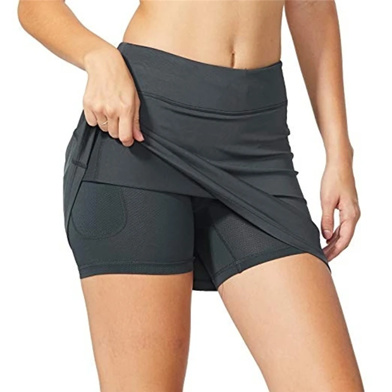 biker shorts 5XL Women High Waist Gym Sports Shorts Slim Slim A-Line Sports Shorts Skirt High Elastic Breathable Anti-Glare For Ladies athletic shorts