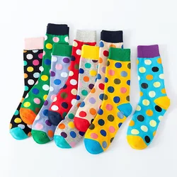 Funny Men Crew Socks Harajuku Colorful Design Sports Warm Cartoon Hip-Hop Happy Pattern Combed Cotton Knitted Socks For Women