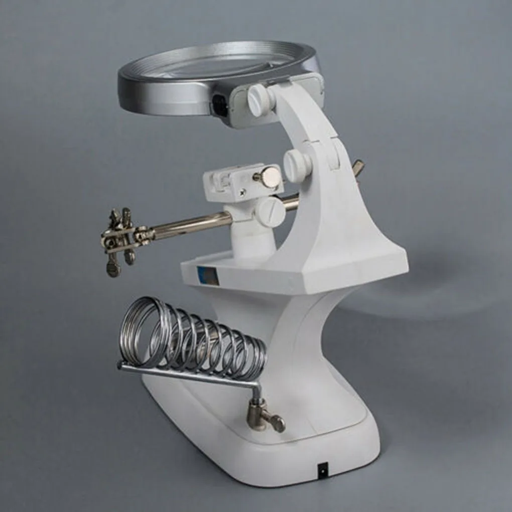 Помощь ручной ремонт Лупа 3x 4.5x увеличительное светодиодный светильник Настольная лампа Сварка паяльник стенд