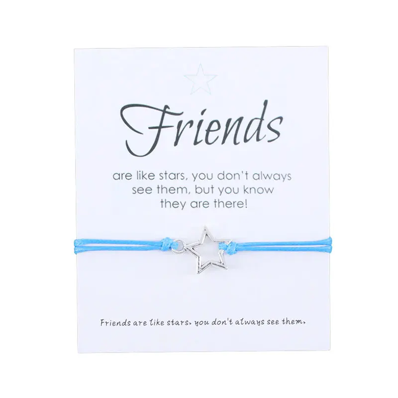 Друзья как звезды желать браслет хорошие друзья желать струны звезды браслет для женщин мужчин дружбы лучший друг BFF подарок