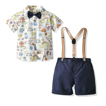

Boy Kids Clothing Summer Style Baby Children 3 to 8 Years Old 100% Cotton Fashion Clothes Set Shirt + Pants Suits for Child