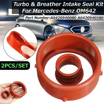 

2pcs Turbo Intake Seal Ring & Engine Breather Seal For Mercedes-Benz OM642
