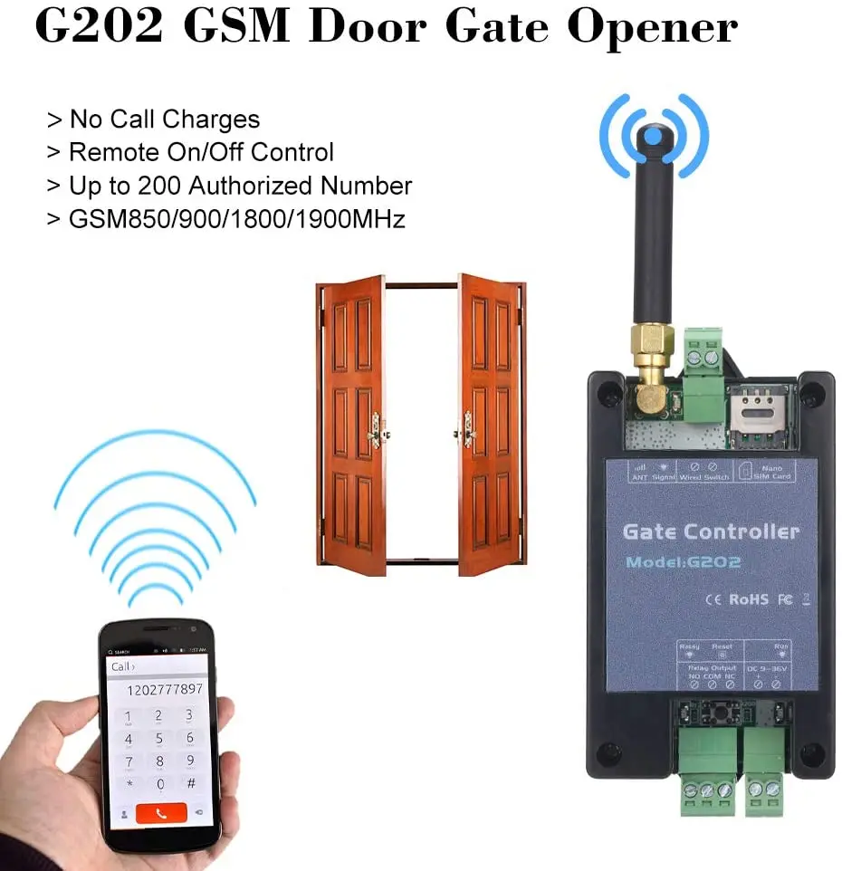 Пульт дистанционного управления для открывания ворот GSM G202 однорелейный