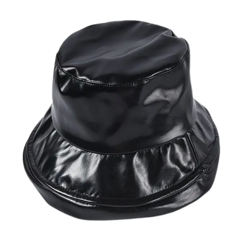 Уличная Плоская верхняя упаковываемая Рыбацкая шапка зимняя однотонная переносная Панама - Цвет: Черный