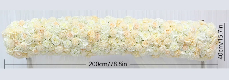 JAROWN Artificial Rose Peony Eucalyptus White Silk Flower Row Wedding Party Home Decor Table Centerpiece Flower Corner Flowers (71)
