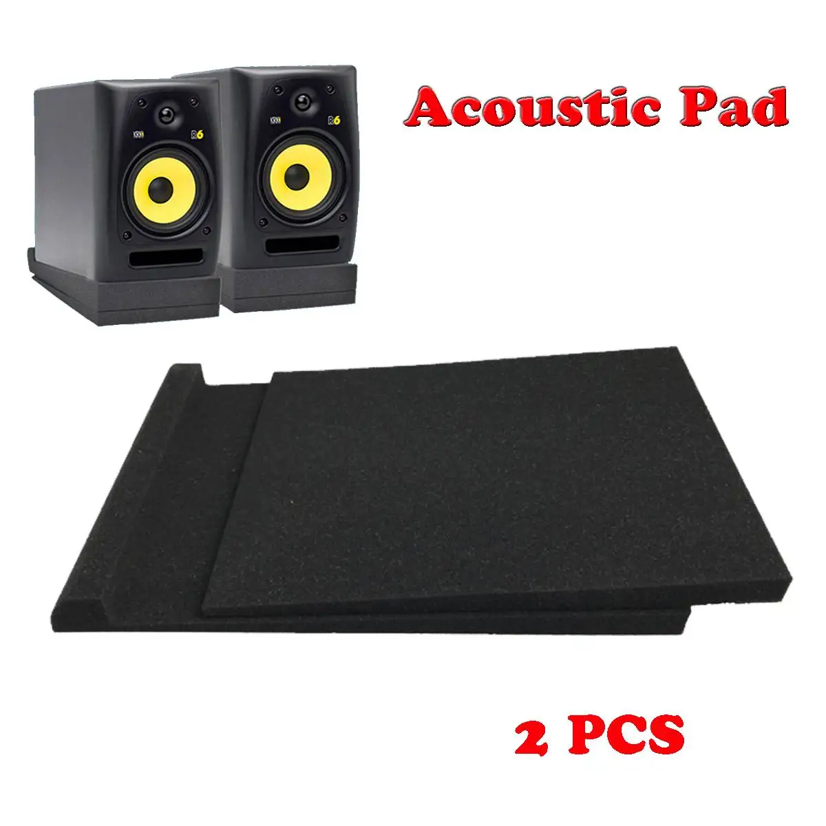 2 Size Black Sponge Studio Monitor Speaker Acoustic Isolation Foam Isolator Pads 