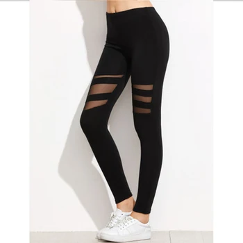 

Legging Women Sexy Perspective Splicing Leggings Pants Ladies Casual Fitness Push Up Leggings Female Elastic Plus Size Trousers