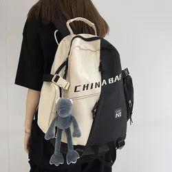 Color Contrast Women Schoolbag Versatile Teenage Girl And Boy College Backpack Large Capacity New National Tide Female Book Bag