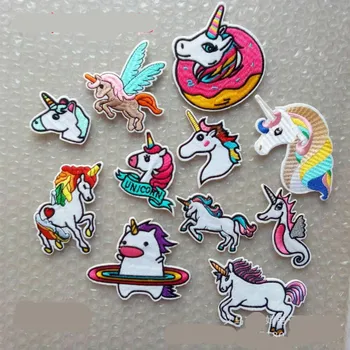 

10 SETS/120PCS/LOT Unicorn Embroidery PATCHES Iron or Sew Cloth Paste Diy Sticker for Shoes Backpack Sewing Accessories