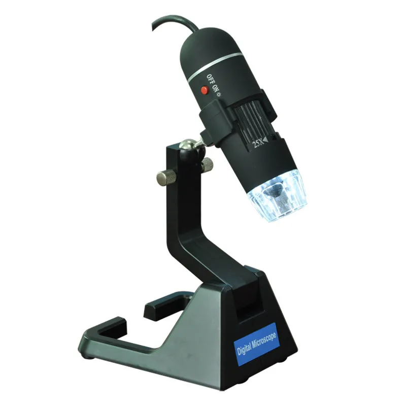 25X-600X USB Цифровые микроскопы зум эндоскопическая Лупа Microscopio с 8-светодиодный светильник универсальная подставка True 2.0MP видео Камера