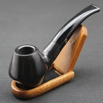

Handmade Smoking Pipe Set Natural Black Wood Smoke Tobacco Ebony Wooden Smoking Pipe 10pcs 9mm Filters + Pouch + Holder 317