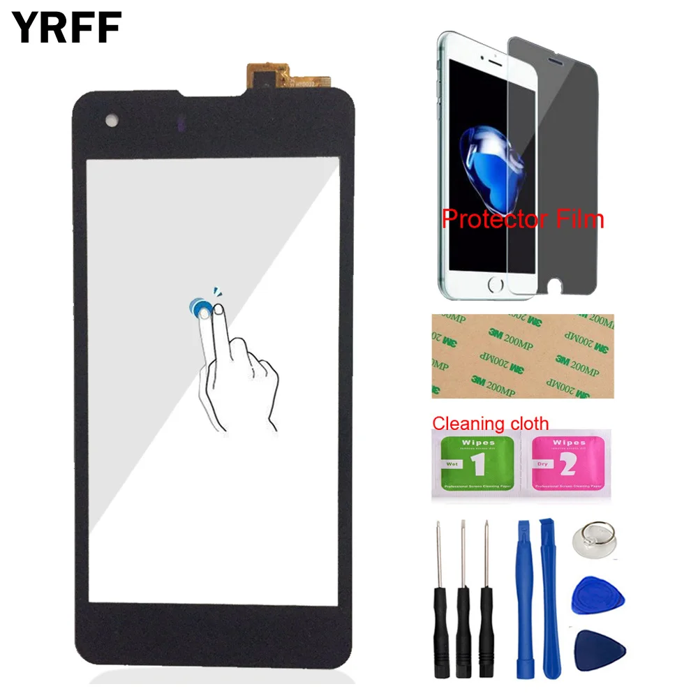 

4.7'' Smartphone Front Touch Screen Glass Digitizer Panel Lens Sensor For Highscreen Omega Prime S Protector Film Adhesive