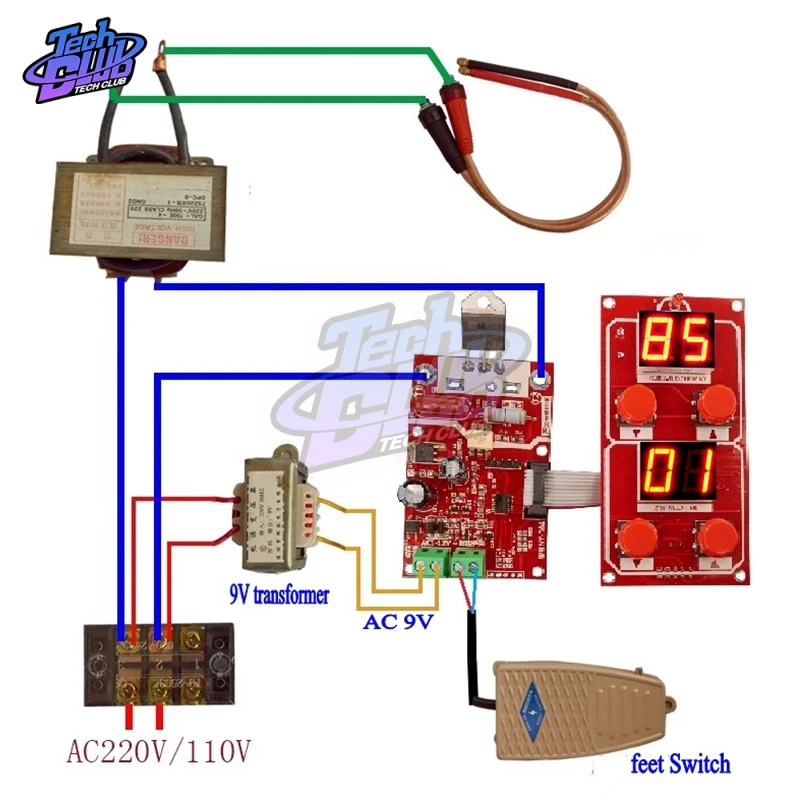 

NY-D04 100A Dual Display Spot Welding Machine Transformer Controller Control Panel Board adjustable Time Current