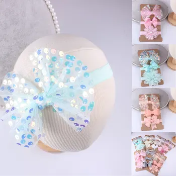 

Newborn girl headband Shiny Film Lace Bow Hair Lace Flower new children toddler kids baby girls headwear bow princess tiara kids