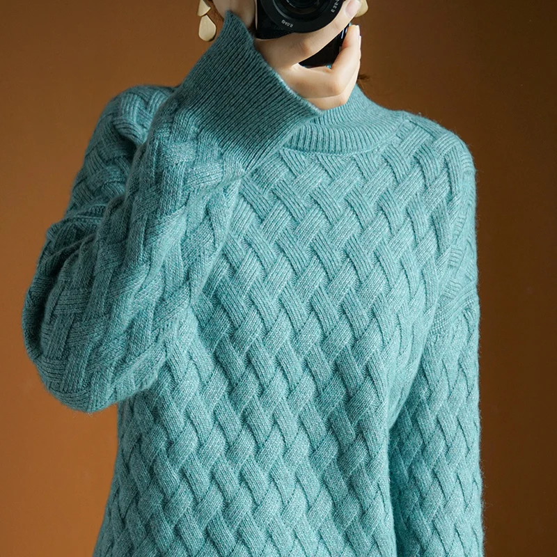 BELIARST/ осенне-зимний кашемировый свитер женский пуловер с высоким воротом свободный свитер большого размера толстый вязаный свитер