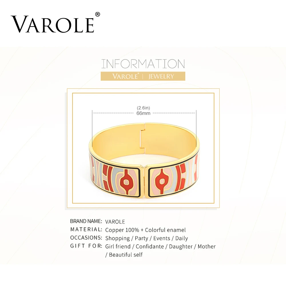 VAROLE, Модный очаровательный браслет для женщин, золотой геометрический цветной эмалированный браслет для пар, дизайнерские ювелирные изделия, подарки