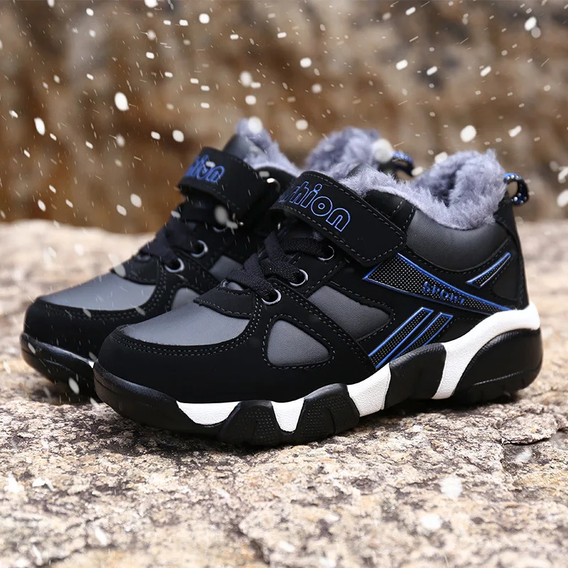

12 BOY'S Cotton-padded Shoes 2019 New Style Winter 7 plus Velvet 5 Thick 9-Year-Old Big Boy 6 Boy Athletic Shoes CHILDREN'S Shoe