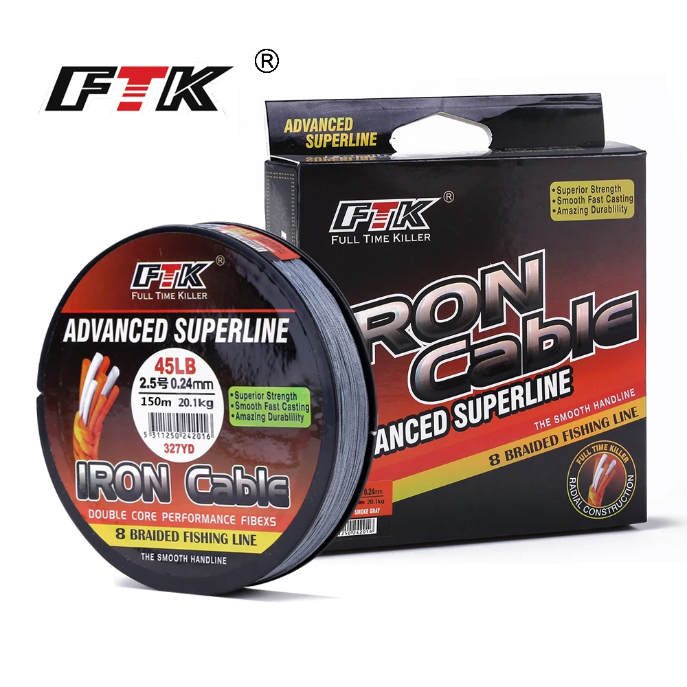 

FTK Fishing Line 8 Strands PE Line 0.16mm-0.4mm 23LB-85LB Braided Fishing Line Multifilament fishing Wire Sinking Line