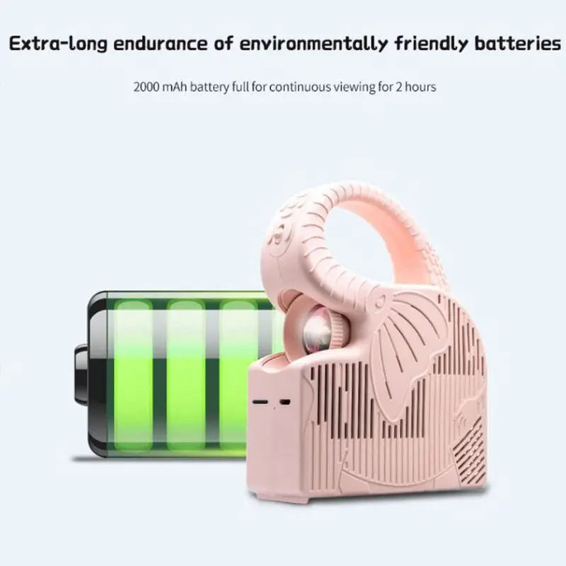  Rechargeable Kids Mini Projector Elephant Projector Early Childhood Educational Toy Machine Home Me