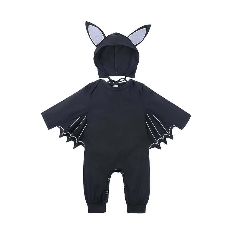 Newborn Baby Romers Hallowen Toddler Infant Boys Romper Long Sleeve Jumpsuit Playsuit Little Boy Outfits Black Clothes |