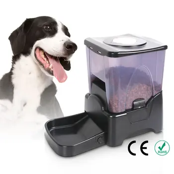 

High Capacity Portion Control Automatic Pet Feeder Food Dispenser Black Perfect For Cats And dogs