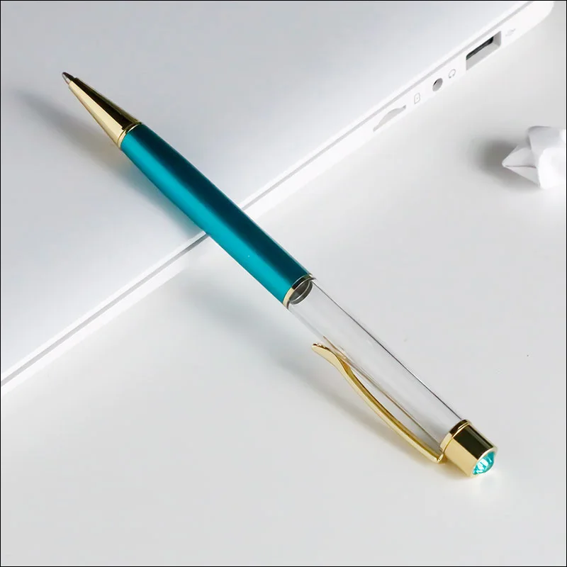 Yushun креативная пустая стеклянная металлическая латунная Шариковая ручка симпатичная DIY пишущий подарок с бриллиантом