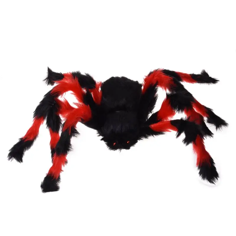 

75cm Large Spider Plush Toy / Halloween Decor - Red and Black