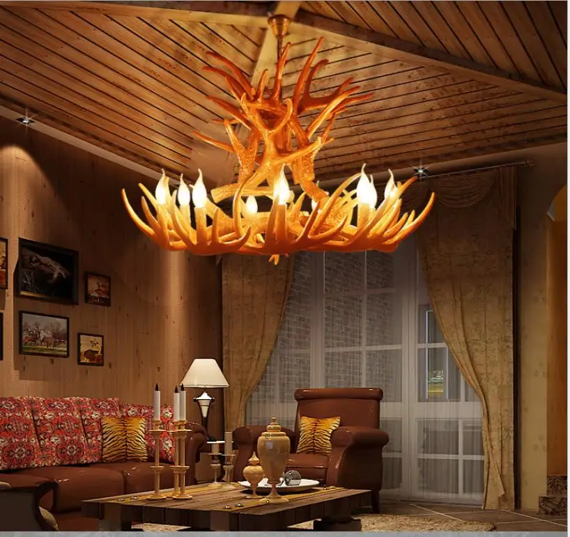 Свеча в европейском стиле с 9 головками и рогами американская ретро люстра из