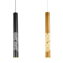 

Carved Long Tube chandelier Art Cylindrical LED Pendant Light Bar Table Lamp Home decoration light Kitchen Hanging lamp 7W 10W