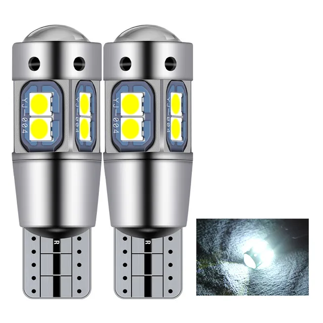 ASLENT 2PCS High Quality T10 W5W 168 192 Led Tail Light 3030 10smd 12V Car Led Auto Lamp CANBUS NO Error Car Marker Parking Bulb white