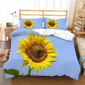 

Sunflower 3D Bedding sets twin full queen king Bedcover Quilt Cover Pillow Case 3pcs single double duvet cover sets bedclothes