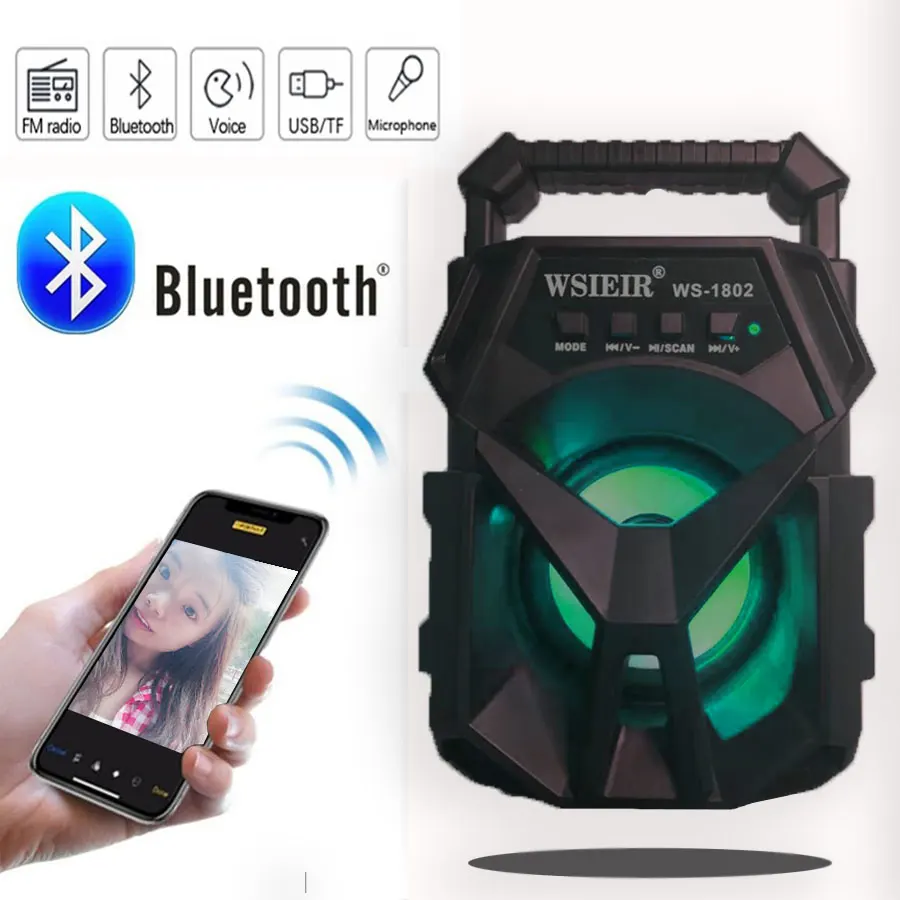 

Wireless Bluetooth Speaker Portable Outdoor Loudspeaker Wireless Mini Column 3D 10W Stereo Music Surround Speaker supports Radio