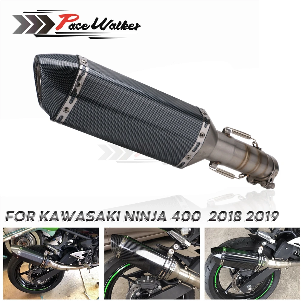 

Motorcycle Slip on Exhaust system With Muffler Fit For Kawasaki ninja 400 ninja400 Z400 2018 2019 middle pipe with exhaust