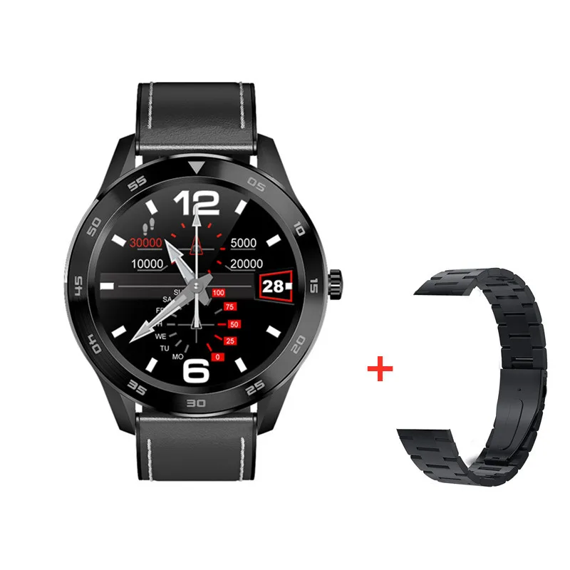 Умные часы для мужчин Bluetooth Вызов/Музыка фитнес трекер Смарт электроника часы IP68 Водонепроницаемый для iOS Android HUAWEI часы GT - Цвет: black add steel