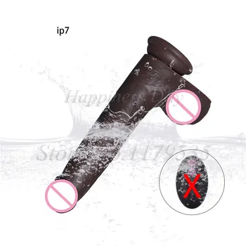 Wireless Remote Control Telescopic Realistic Dildo Vibrator Silicone Penis G-spot Stimulation Black Dildos Sex Toys For Women 5