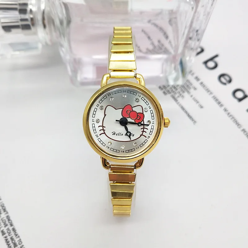 Kt кошка женские часы мультфильм дети часы из нержавеющей стали Весна с Студенческие часы детские часы