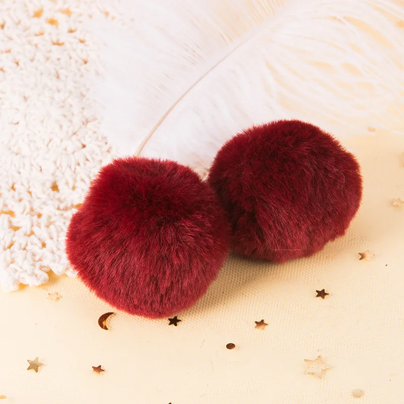 Gefälschte Kaninchen fell Pompon Ball Applikationen für Bastel kleidung, Näh zubehör, DIY Haars pange Zubehör, ca. 3-5cm, 20 teile/los – Detail 8