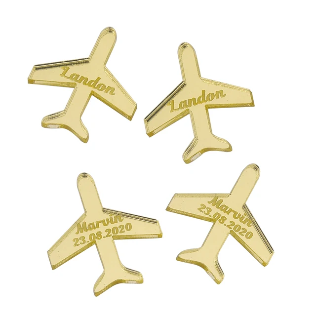 50Pcs Personalized Airplane Name Tags Acrylic Invitation Cards Chocolate Tag  Logo Party Baby Shower Guest Wedding Decor|Party DIY Decorations| -  AliExpress
