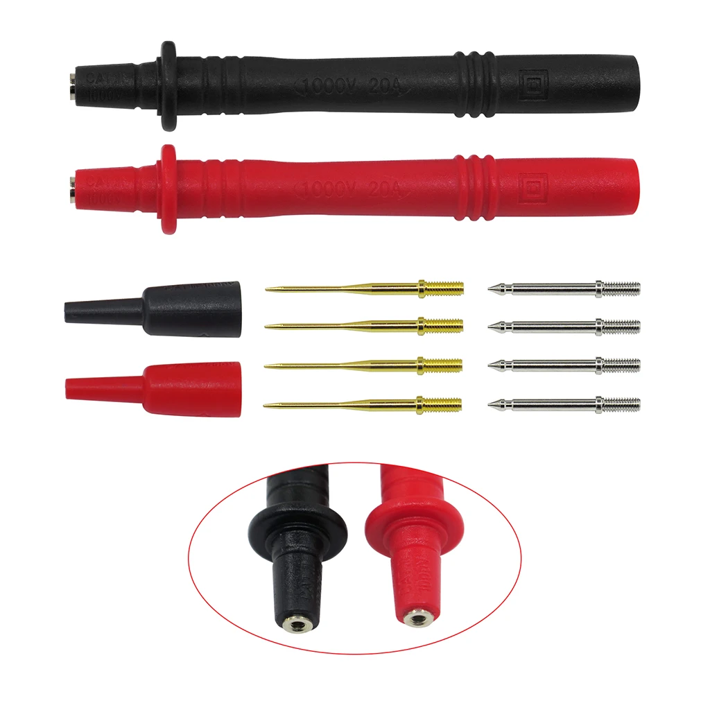 Electrical Multimeter Test Leads Set With Alligator Clips Test Probes Replaceable Probe Tips