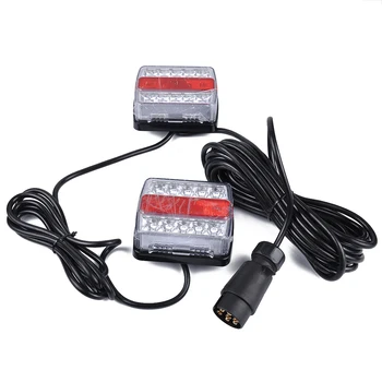 

1 Pair LED Truck Tail Light Indicator Stop Brake Reverse Tailight Square Shape Trailers Caravans Campers 12V